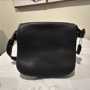 Vintage navy blue coach saddle bag